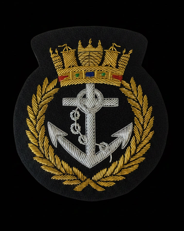 Royal Navy Crown and Anchor - Blazer Badge - Handmade - MOD Licenced Seller