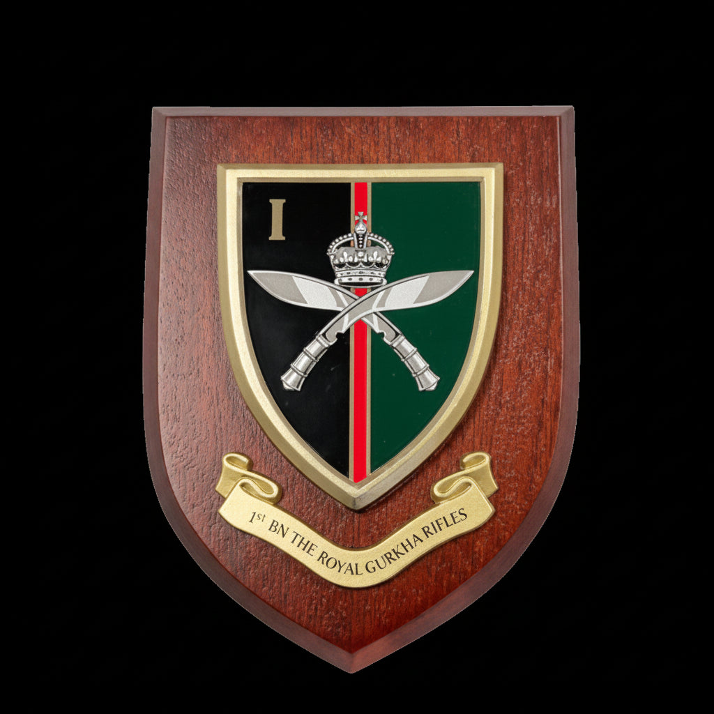 1st Bn - Royal Gurkha Rifles (RGR) King's Crown - Wall Shield Plaque | MOD Licensed Seller