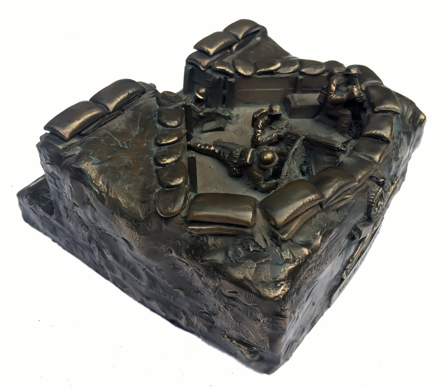 Cold Cast Bronze First World War Machine Gun Corps Gun Nest