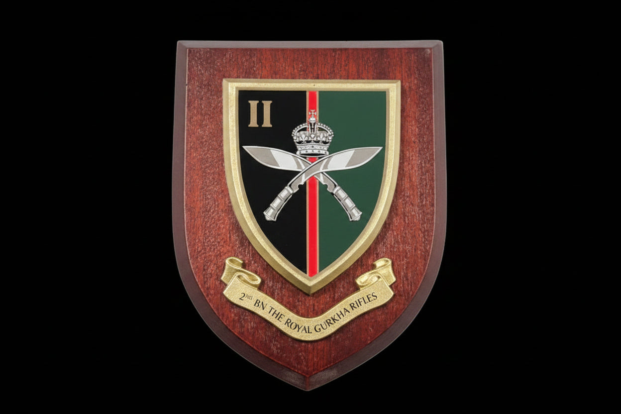 2nd Bn - Royal Gurkha Rifles (RGR) King's Crown - Wall Shield Plaque | MOD Licensed Seller