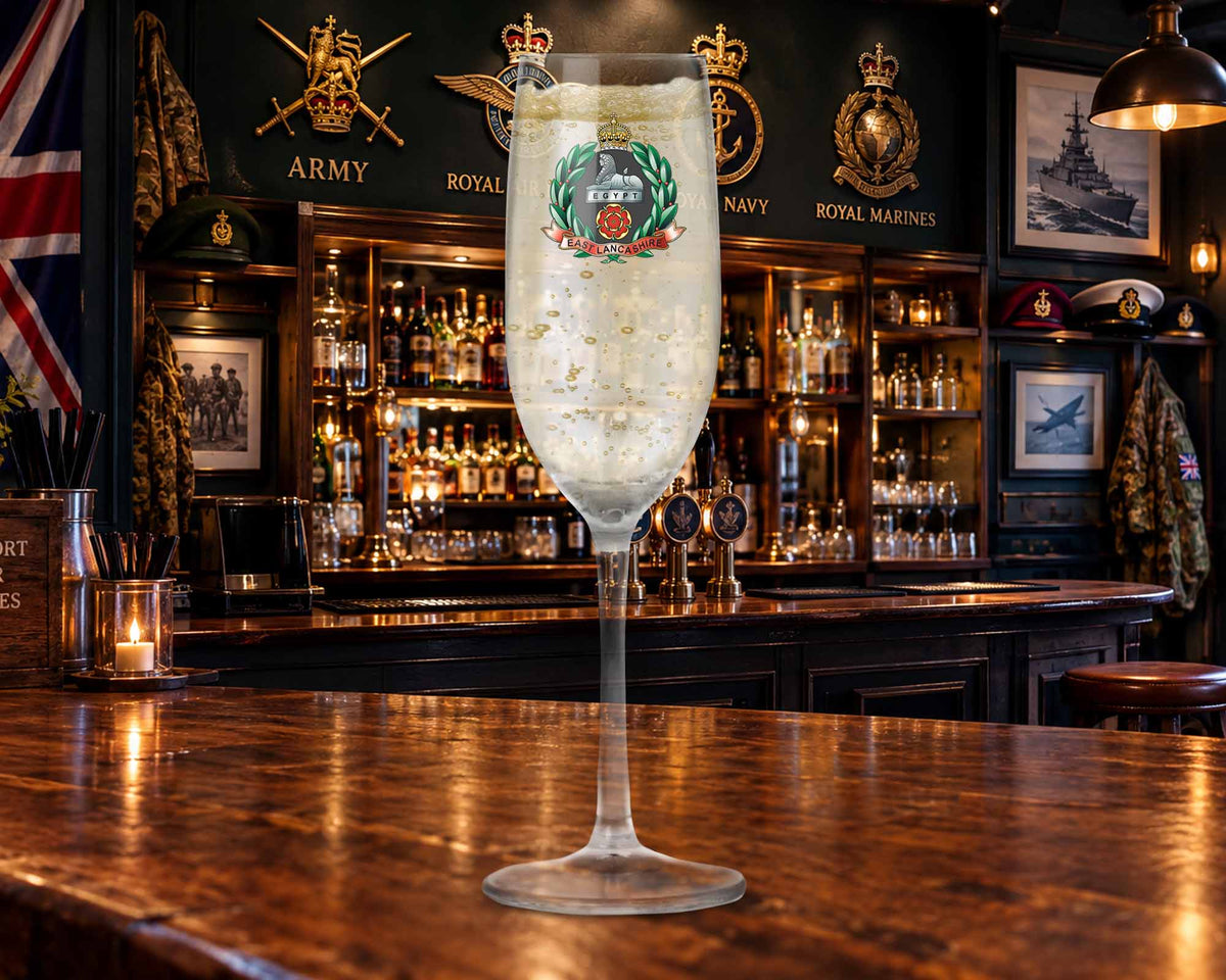 East Lancashire Regiment - Champagne/Prosecco Flute Glass