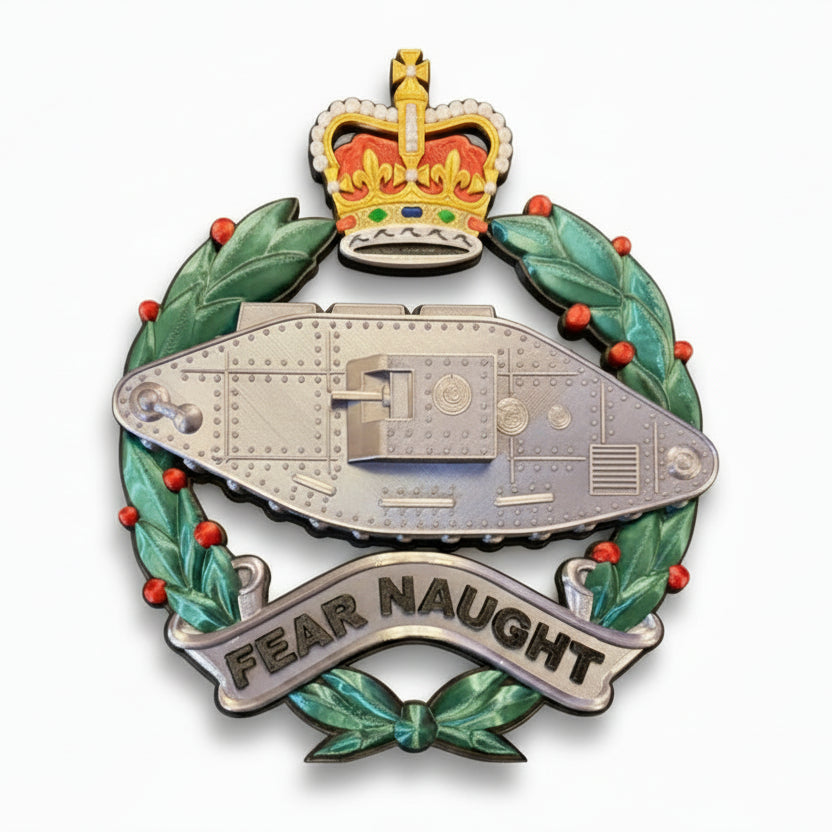 Royal Tank Regiment Queen's Crown Cap Badge | Officially Licensed