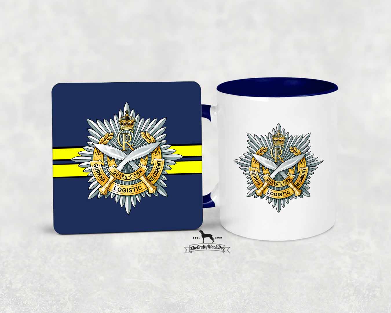 Queen's Own Gurkha Logistic Regiment RLC - MUG and COASTER SET KC