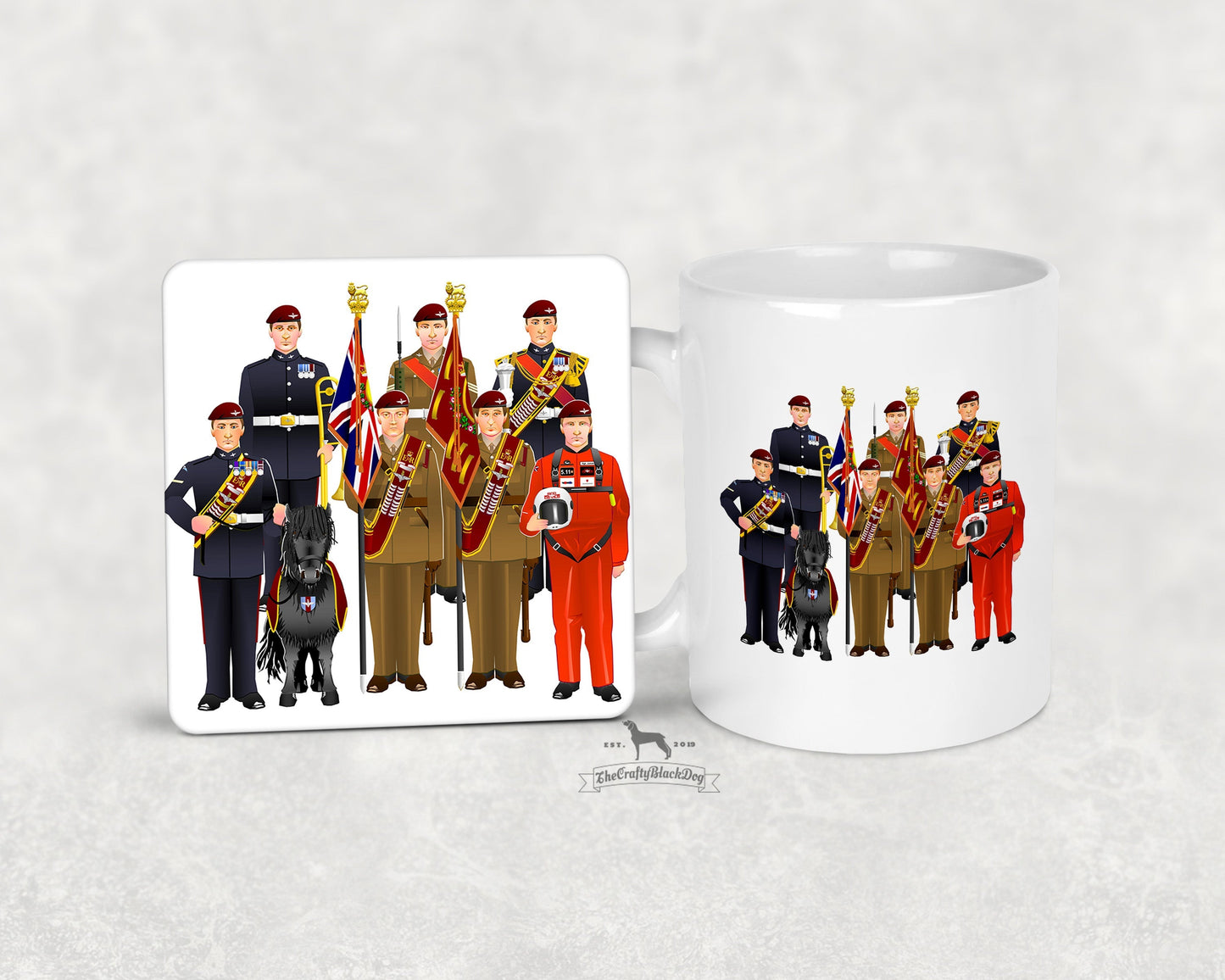 Parachute Regiment Cap Badge - Uniform Mug and Coaster