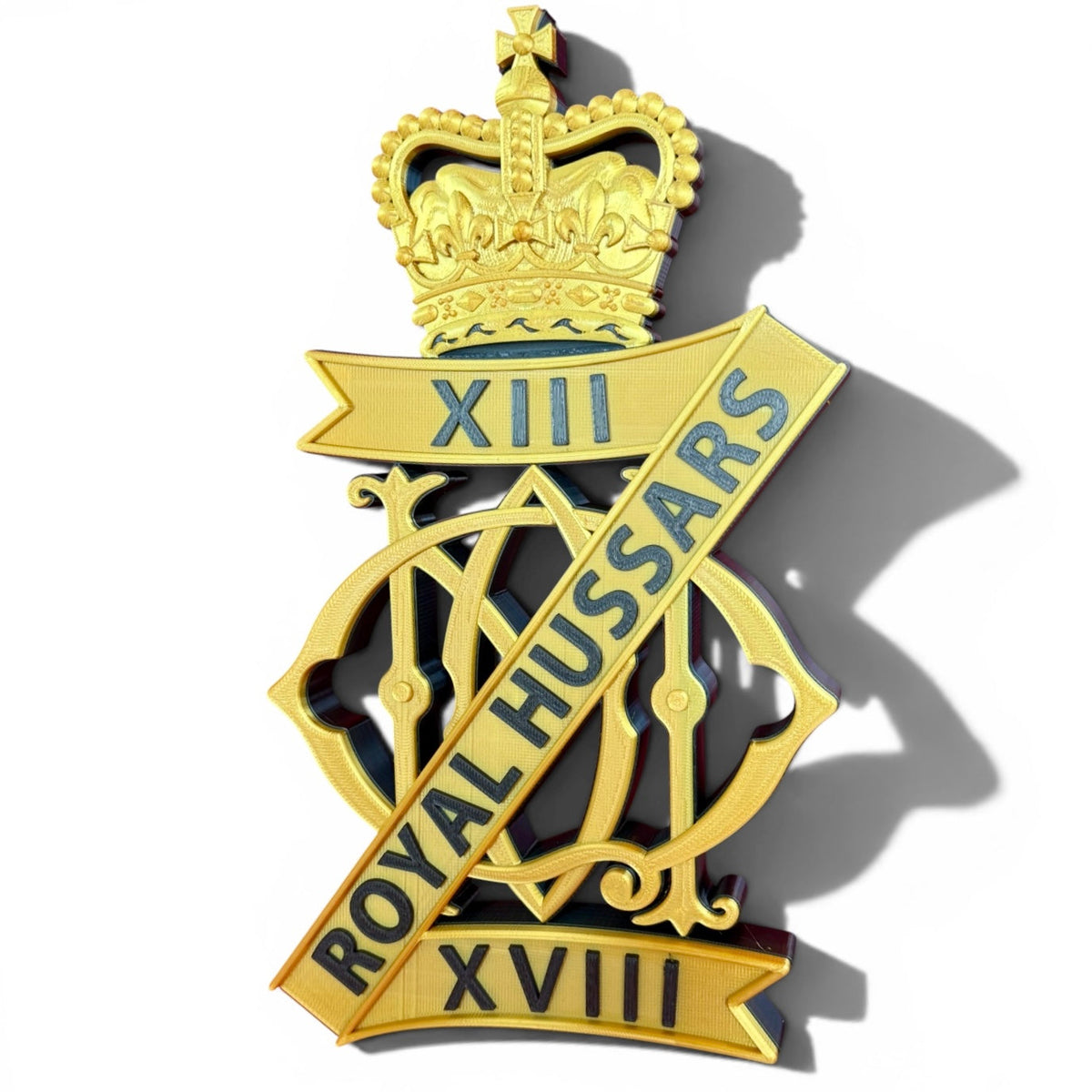 13th/18th Royal Hussars (Queen Mary's Own) Queen's Crown Cap Badge | Officially Licensed