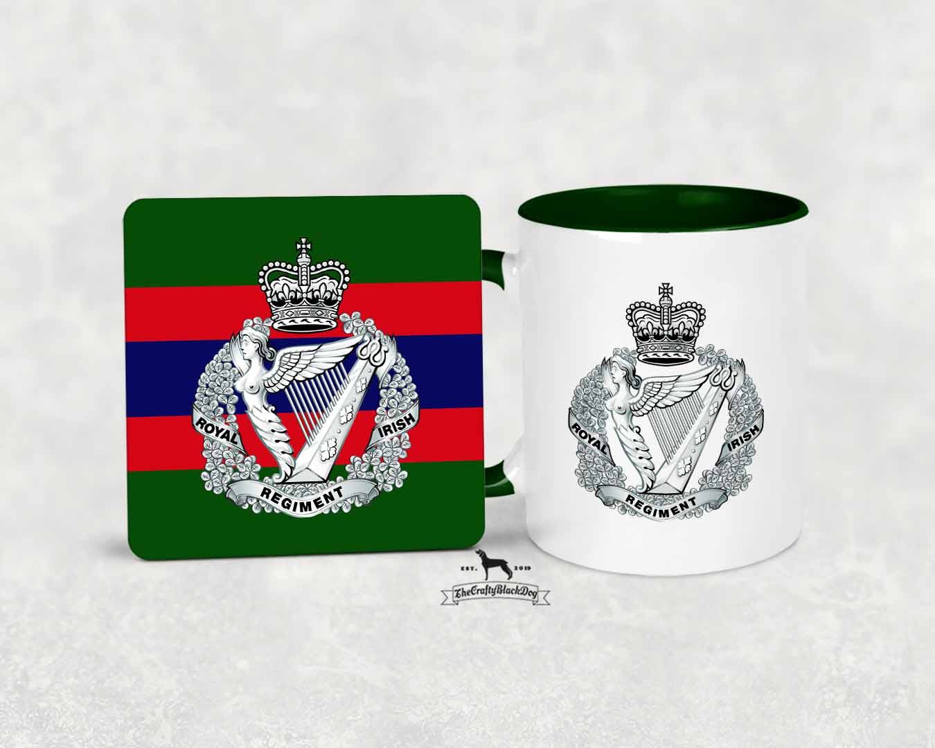 Royal Irish Regiment Crest - MUG and COASTER SET