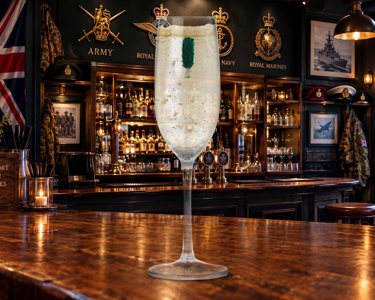 Royal Irish Rangers Hackle - Champagne/Prosecco Flute Glass