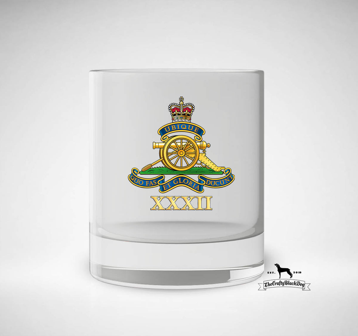 32 Regiment Royal Artillery - Whiskey/Spirit Glass