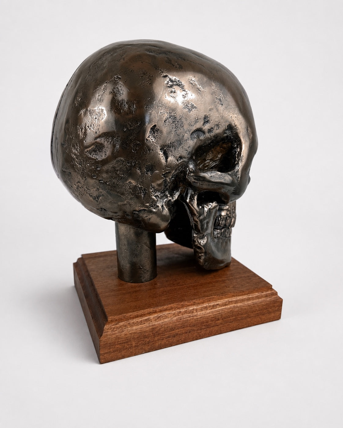 Life Size Cold Cast Bronze Skull – Beret, Hat & Headset Holder