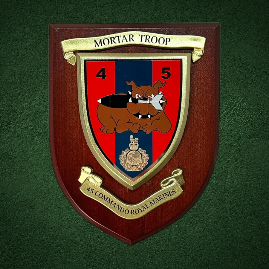 Mortars - 45 Commando RM - Wall Shield Plaque | MOD Licensed Seller