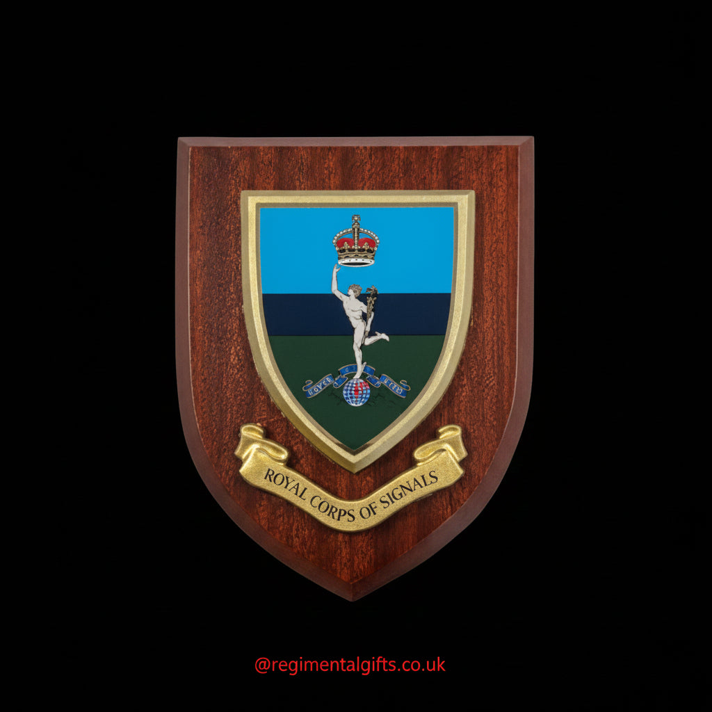 Royal Signals (Royal Corps of Signals) (RS) King's Crown - Wall Shield Plaque | MOD Licensed Seller