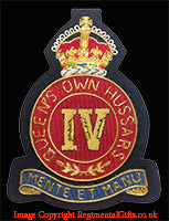 The Queen's Own Hussars - Blazer Badge - Handmade - MOD Licenced Seller
