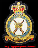 Royal Air Force (RAF) Regiment - Blazer Badge - Handmade - MOD Licenced Seller