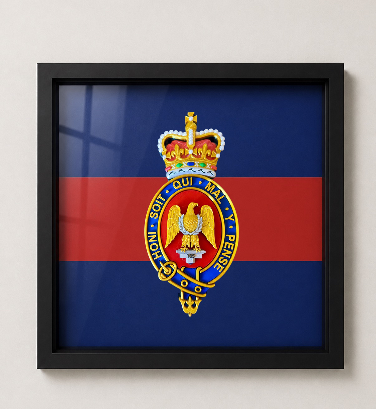 Blues and Royals Waterloo Eagle Regimental Device Display Frame – Queen's Crown | Officially Licensed