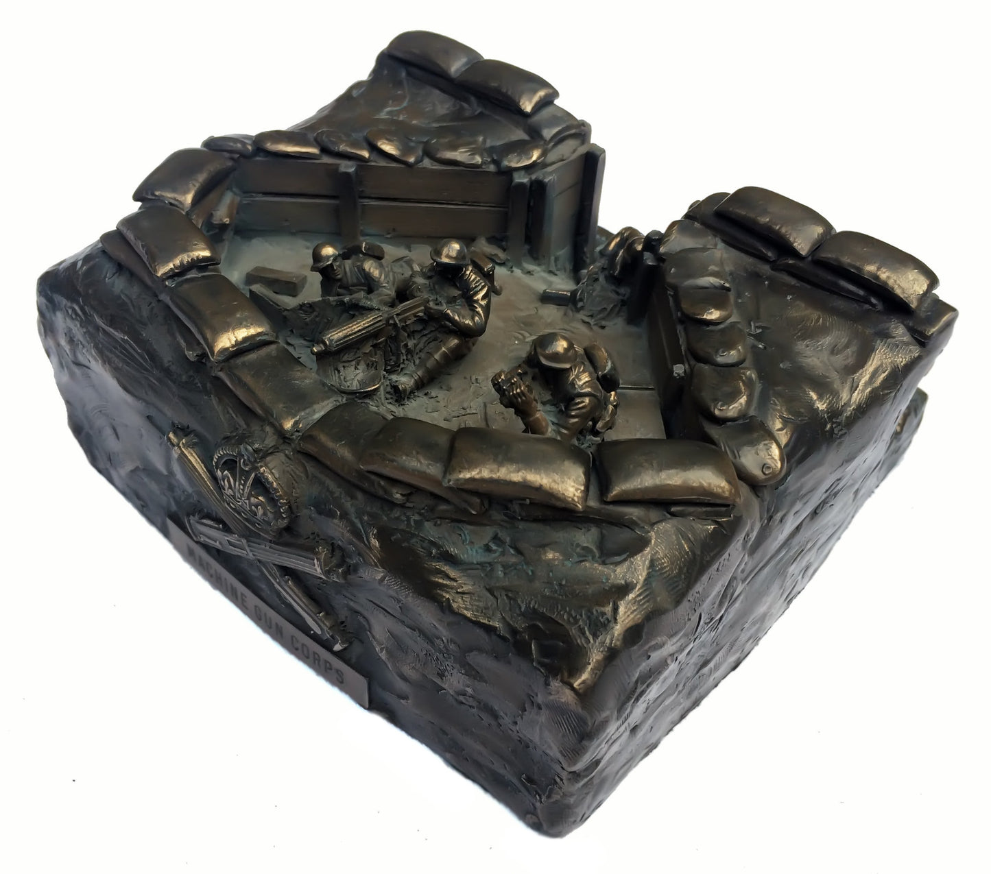 Cold Cast Bronze First World War Machine Gun Corps Gun Nest