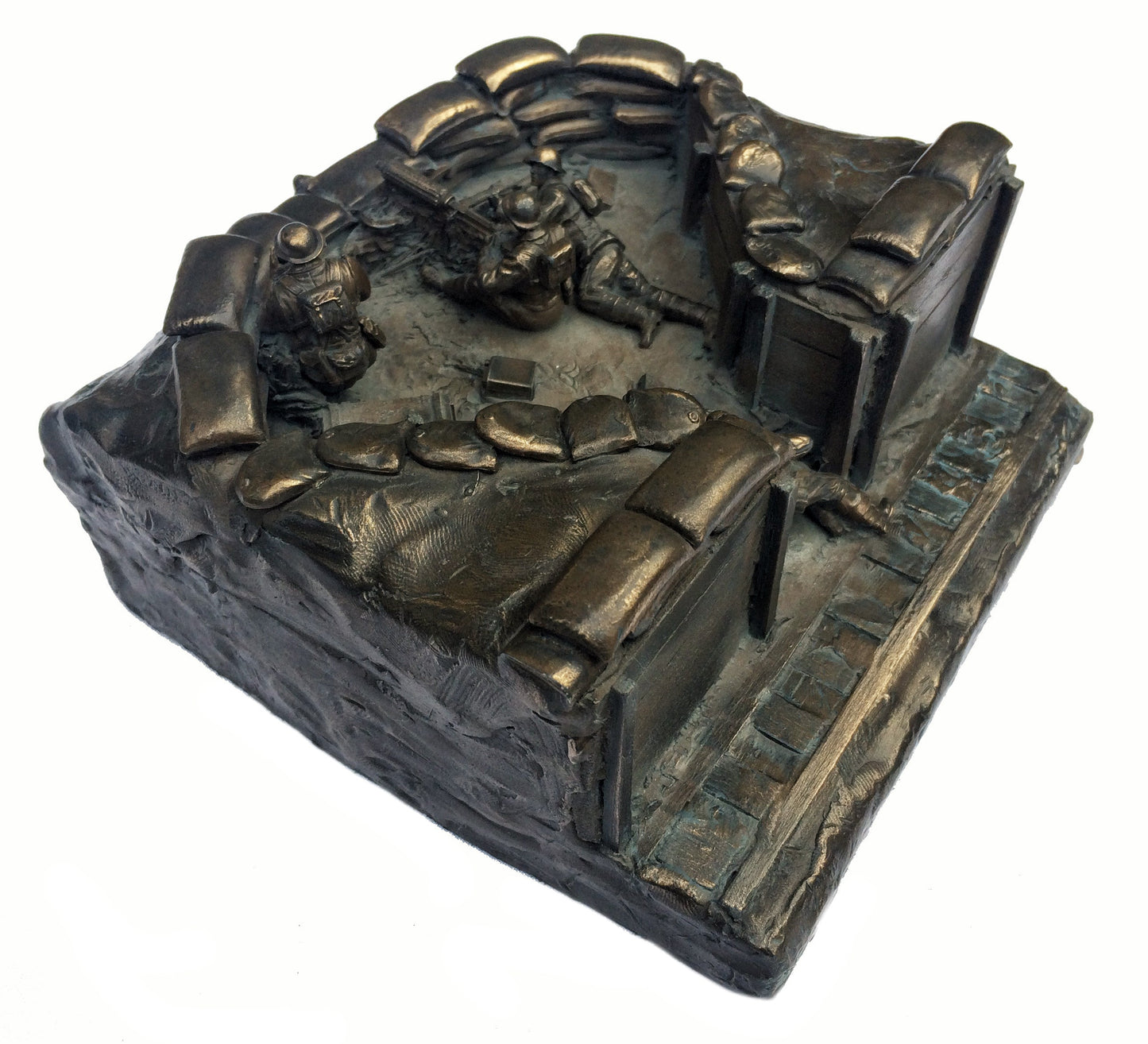 Cold Cast Bronze First World War Machine Gun Corps Gun Nest