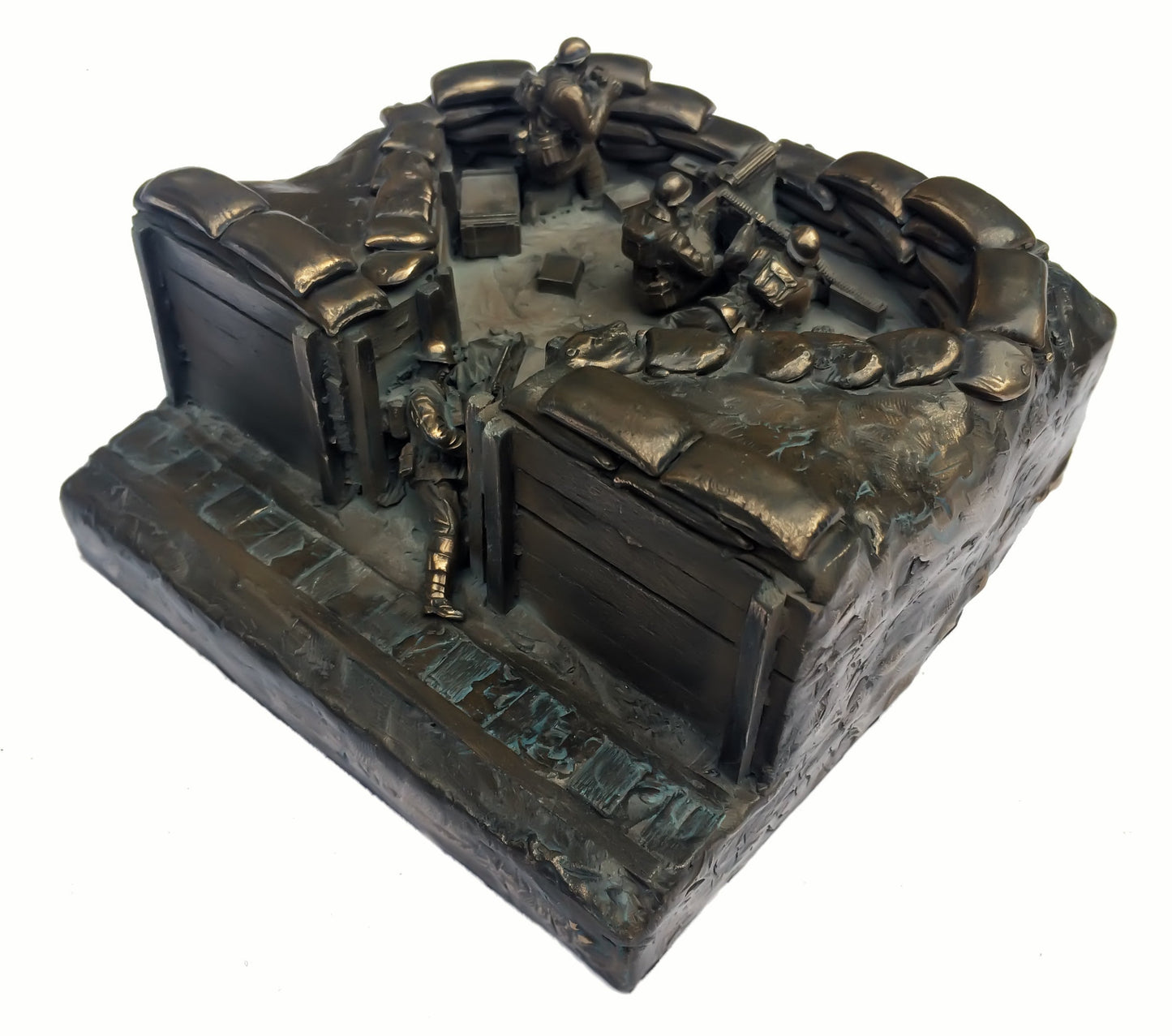 Cold Cast Bronze First World War Machine Gun Corps Gun Nest
