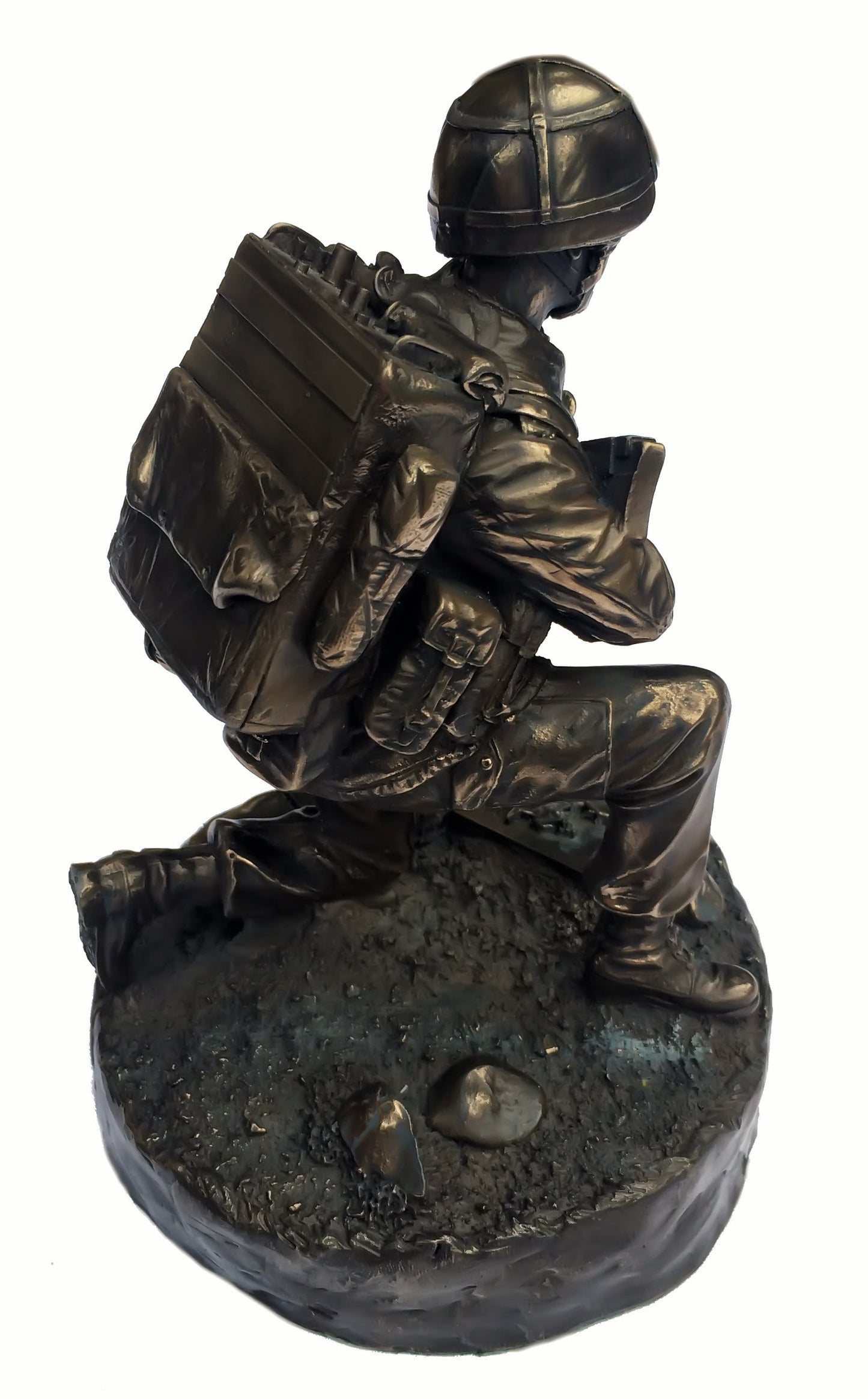 Royal Signals Kneeling Signaller Cold Cast Bronze Military Statue