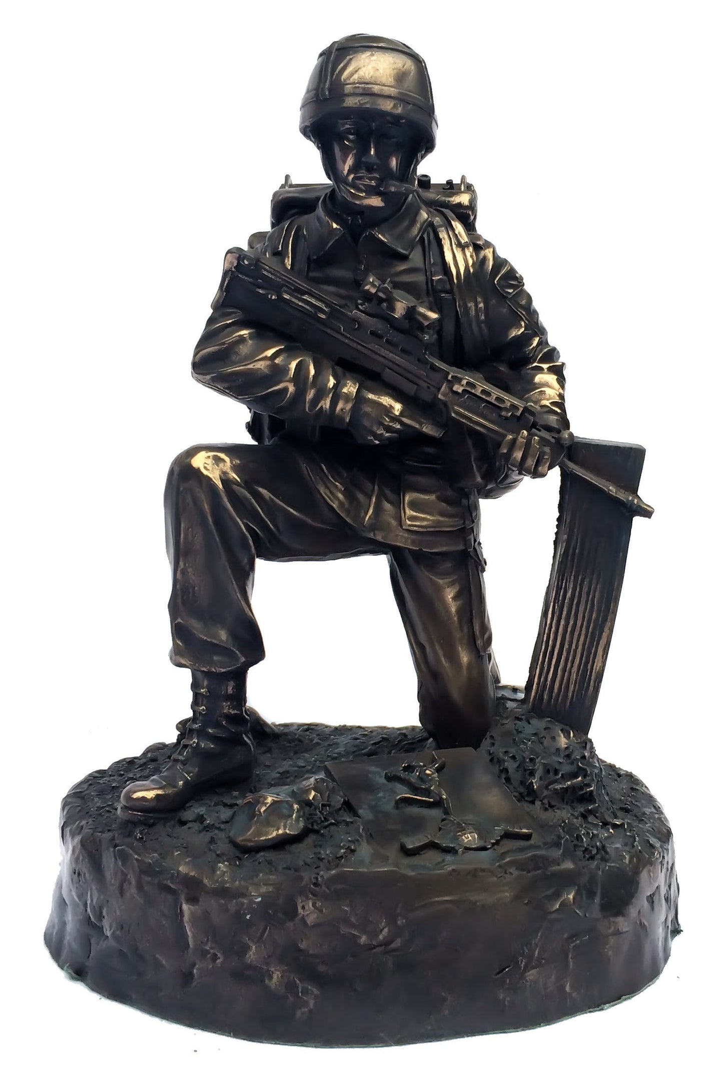 Royal Signals Kneeling Signaller Cold Cast Bronze Military Statue