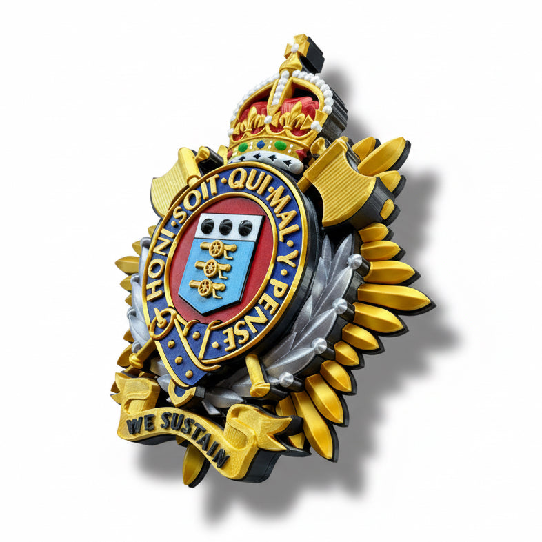 Royal Logistic Corps King's Crown Cap Badge | Officially Licensed