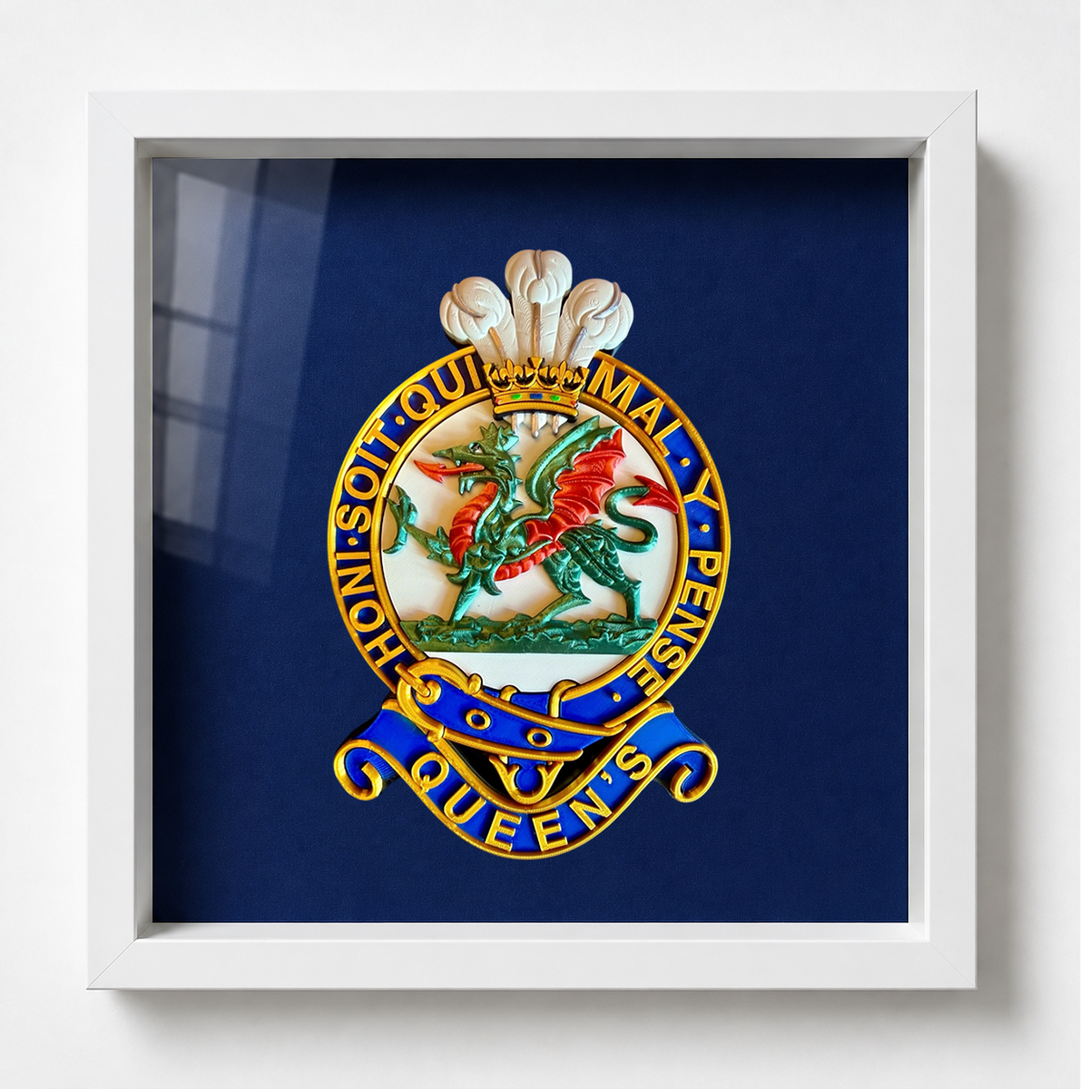 Queen's Regiment Cap Badge Display Frame | Officially Licensed
