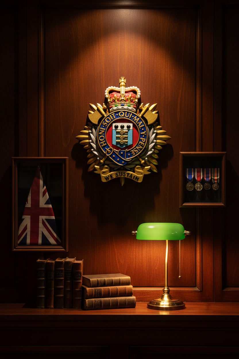 Royal Logistic Corps Queen's Crown Cap Badge | Officially Licensed