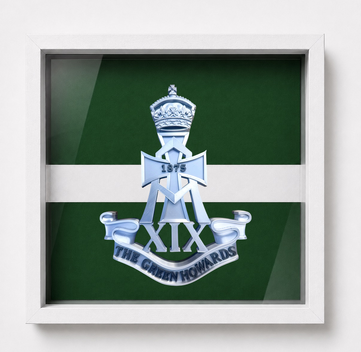 The Green Howards Cap Badge Display Frame | Silver & Black | Officially Licensed