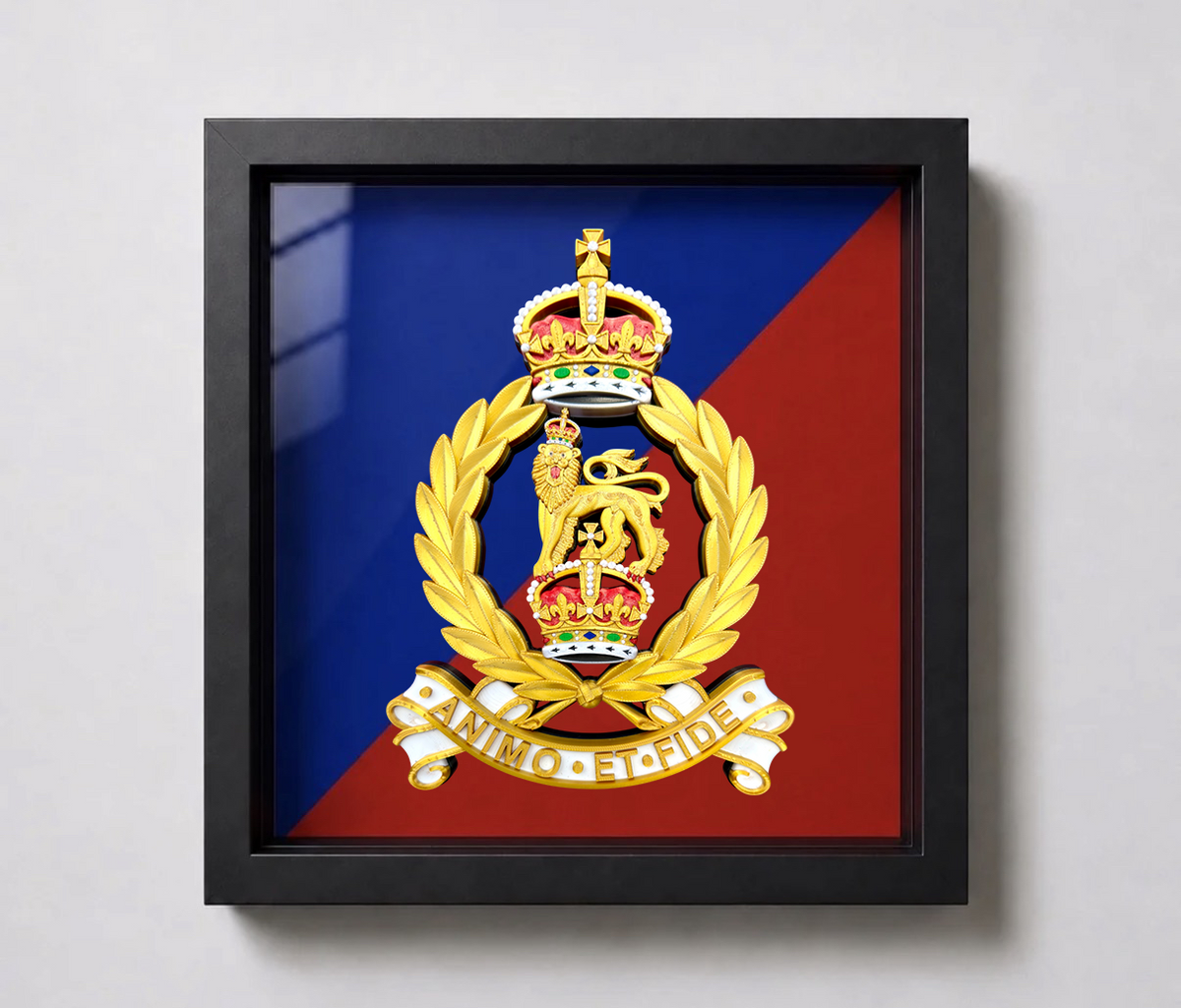 Adjutant General's Corps Cap Badge Display Frame – King's Crown | Officially Licensed
