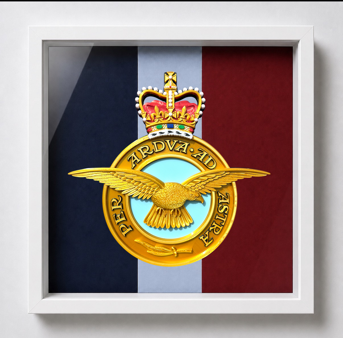 Royal Air Force Emblem – Queen's Crown (MOD Portal Artwork) Display Frame | Officially Licensed