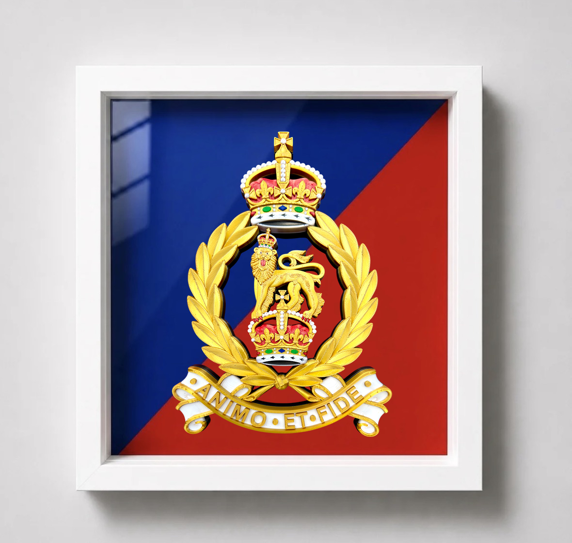 Adjutant General's Corps Cap Badge Display Frame – King's Crown | Officially Licensed