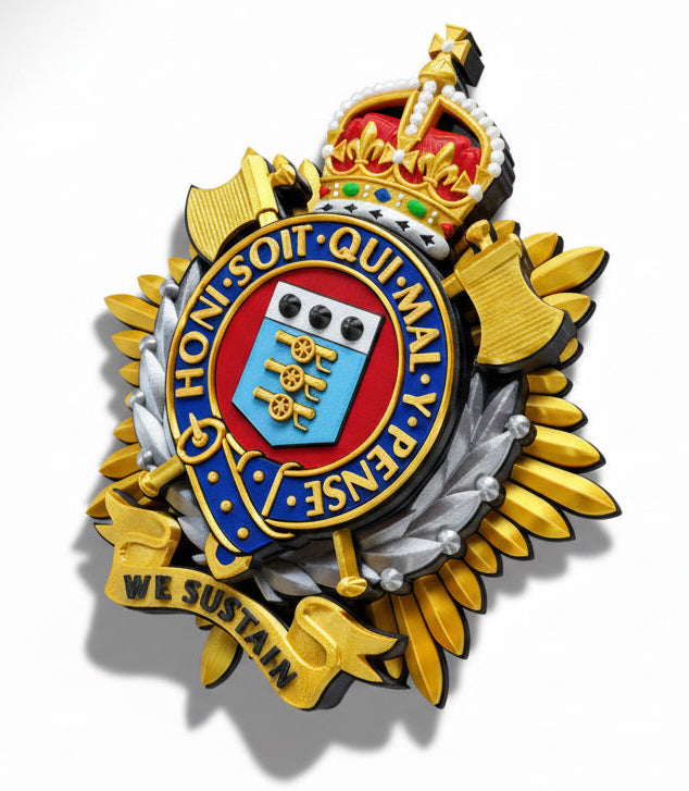 Royal Logistic Corps King's Crown Cap Badge | Officially Licensed