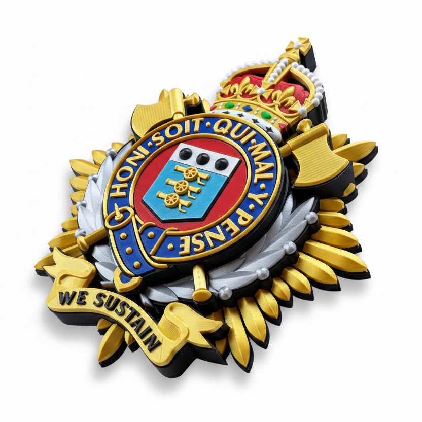 Royal Logistic Corps King's Crown Cap Badge | Officially Licensed