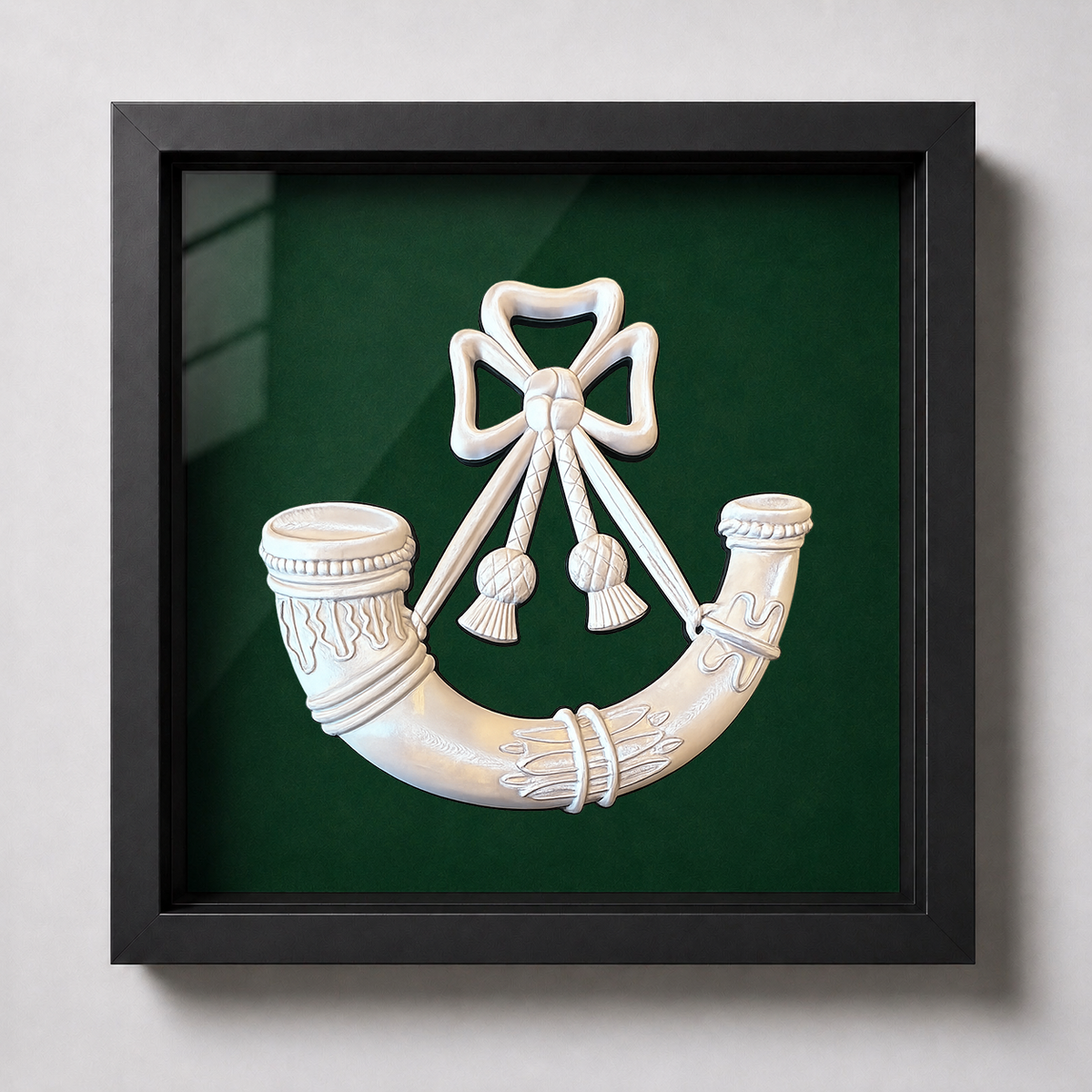 Light Infantry Cap Badge Display Frame | Officially Licensed