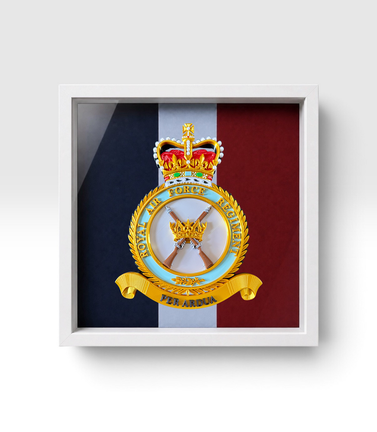 Royal Air Force Regiment Badge – Queen's Crown Display Frame | Officially Licensed