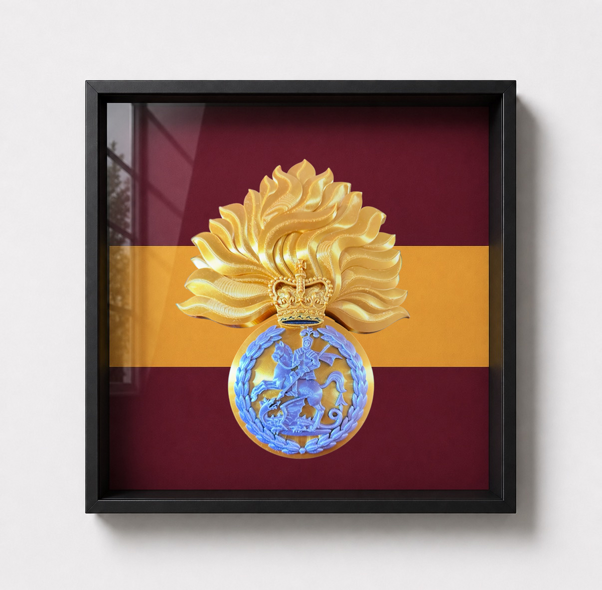 Royal Regiment of Fusiliers Grenade Display Frame Queen's Crown | Officially Licensed