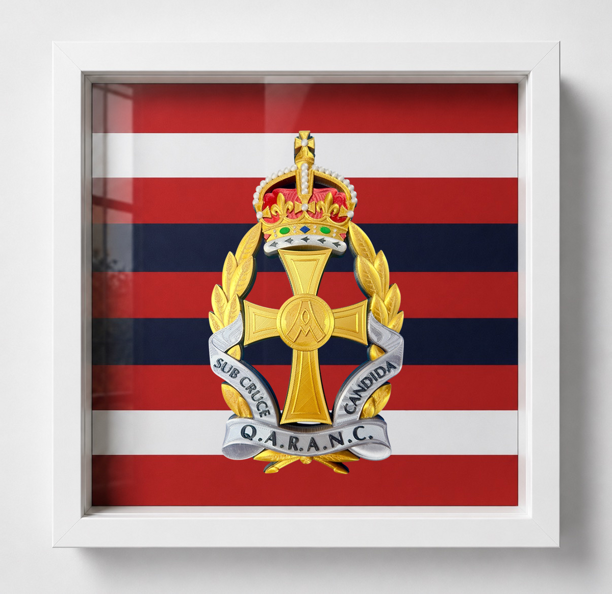 Queen Alexandra's Royal Army Nursing Corps King's Crown Cap Badge Display Frame | Officially Licensed