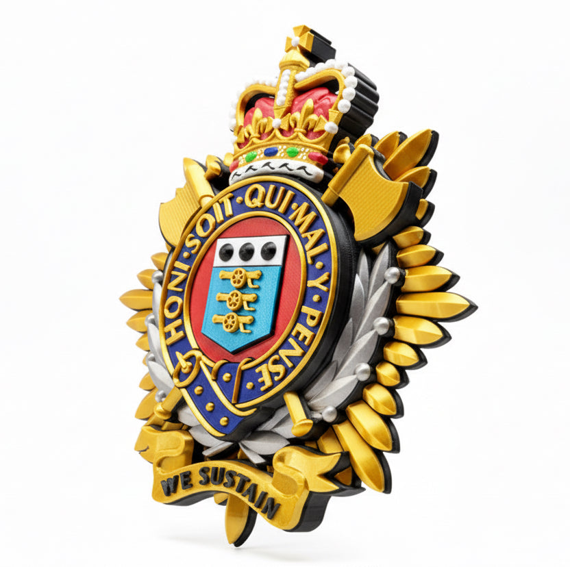 Royal Logistic Corps Queen's Crown Cap Badge | Officially Licensed