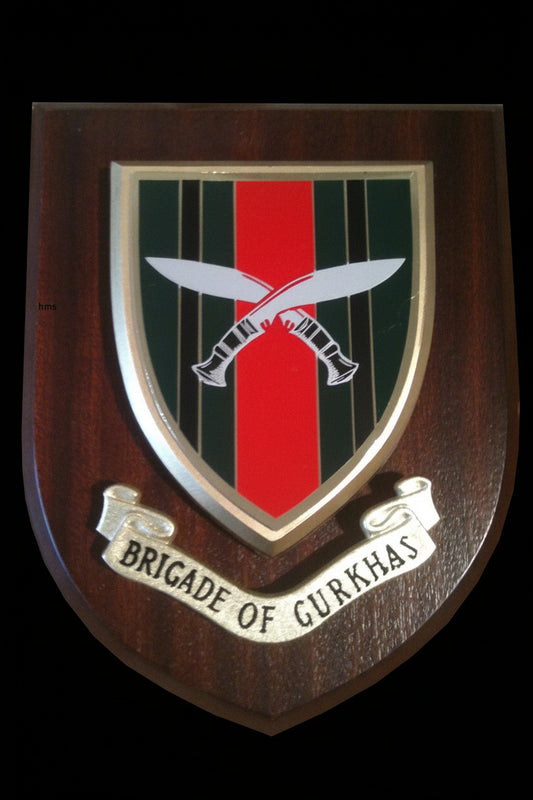 The Brigade of Gurkhas (Staff Band Cap Badge) - Wall Shield Plaque | MOD Licensed Seller
