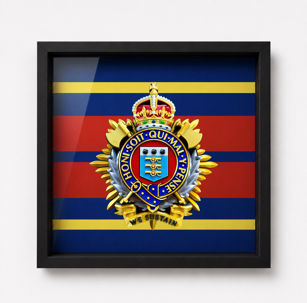 Royal Logistic Corps King's Crown Cap Badge Display Frame | Officially Licensed