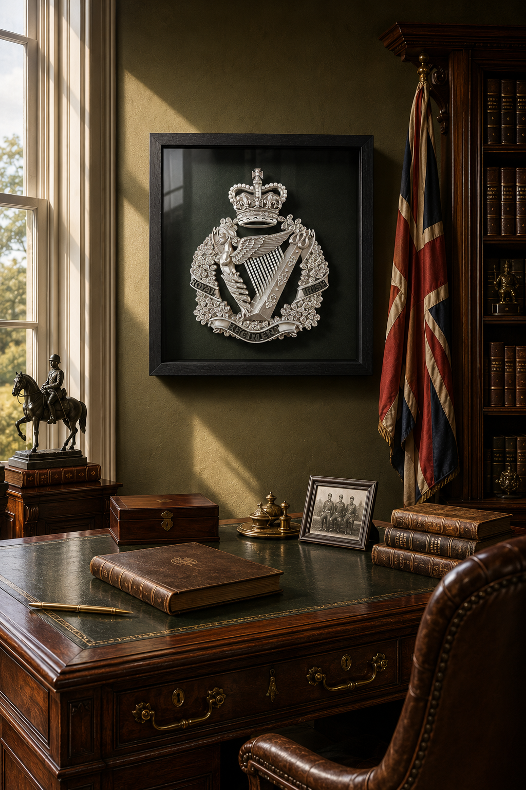 The Royal Irish Regiment Regimental Emblem Display Frame | Queen's Crown | Officially Licensed
