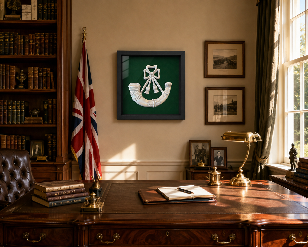 Light Infantry Cap Badge Display Frame | Officially Licensed