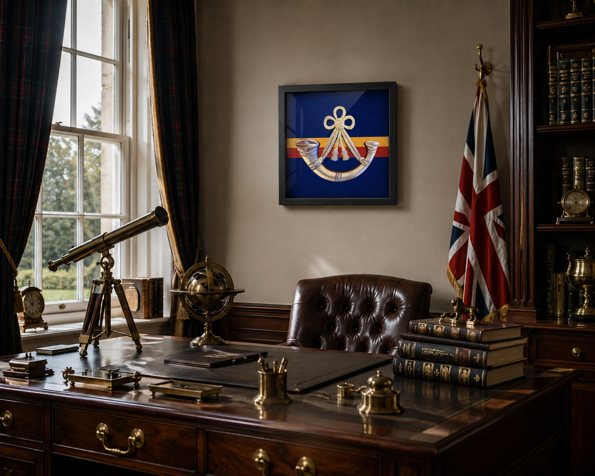 Oxfordshire and Buckinghamshire Light Infantry Cap Badge Display Frame | Officially Licensed