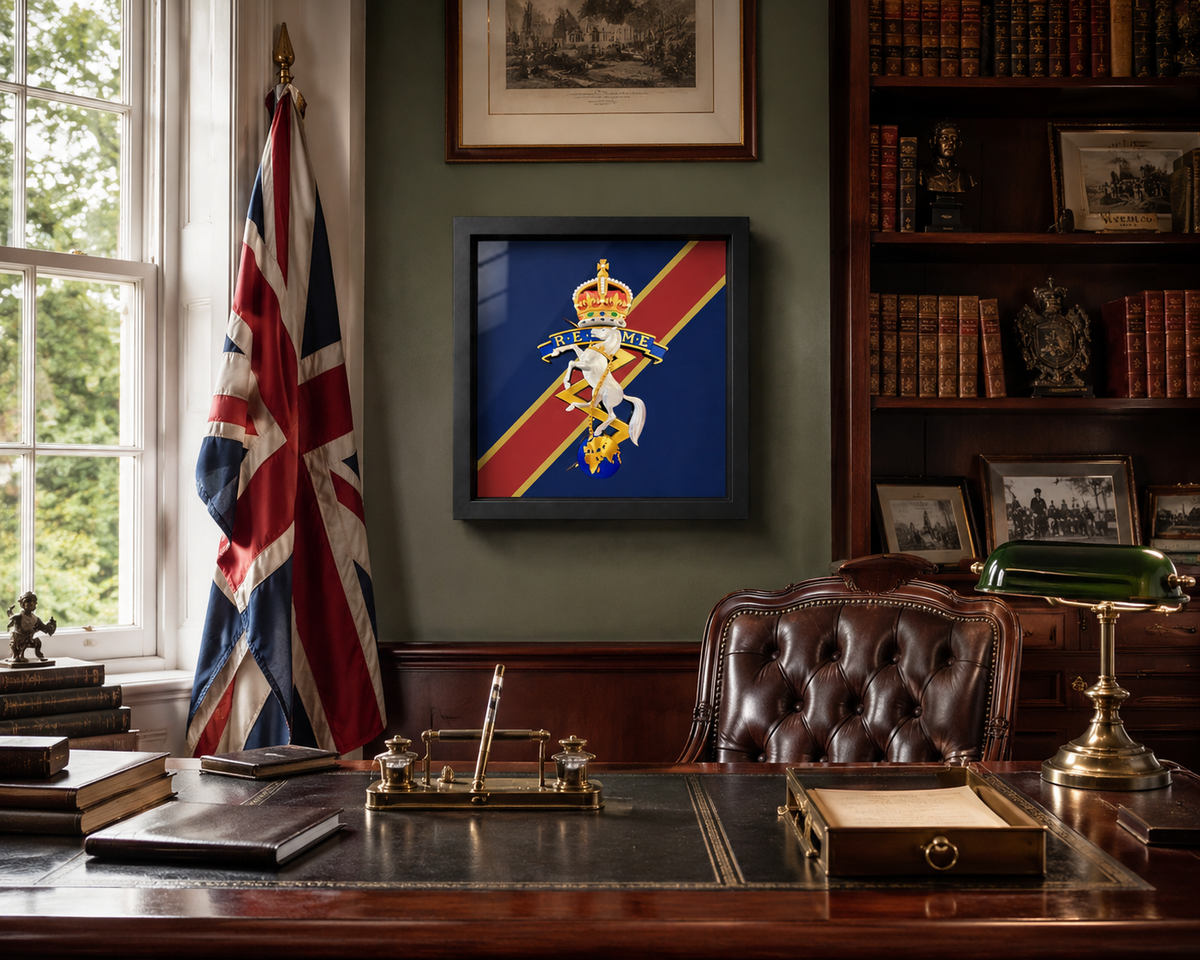 REME King's Crown Cap Badge Display Frame | Officially Licensed