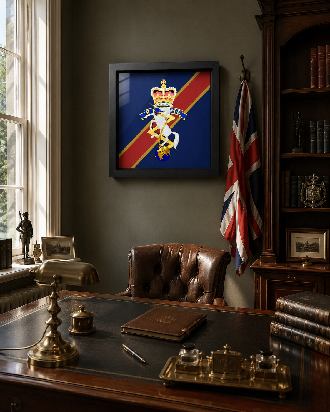 REME Queen's Crown Cap Badge Display Frame | Officially Licensed