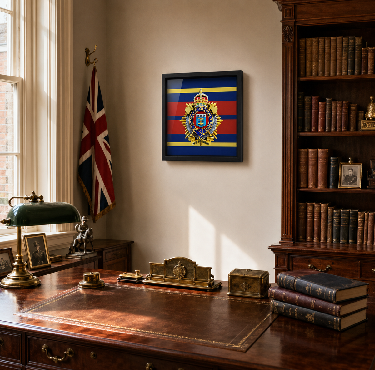 Royal Logistic Corps King's Crown Cap Badge Display Frame | Officially Licensed