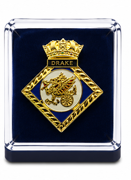 HMS DRAKE - British Military Lapel Pin Badge |  MOD Licensed