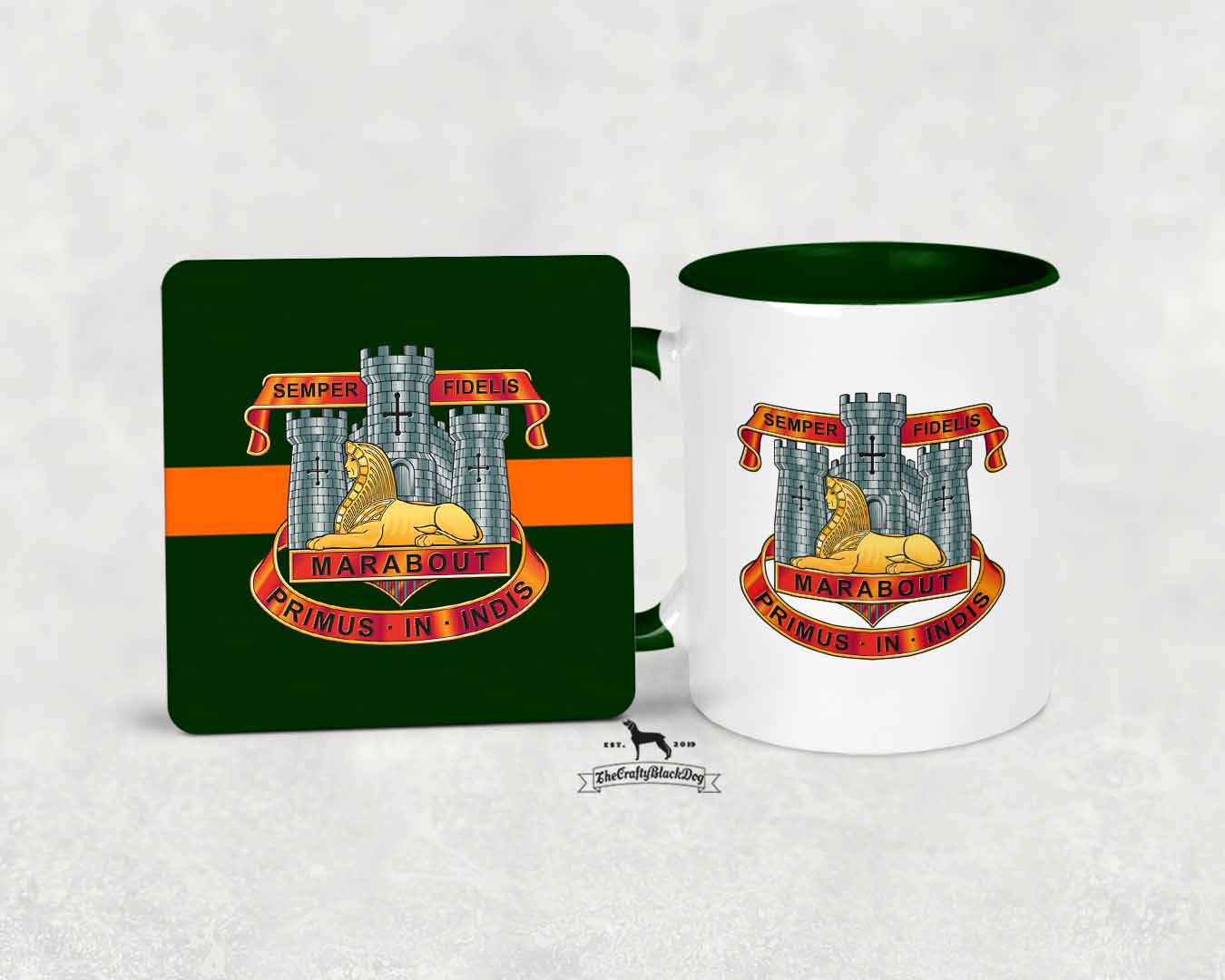 Devonshire and Dorset Regiment Crest -  - MUG and COASTER SET
