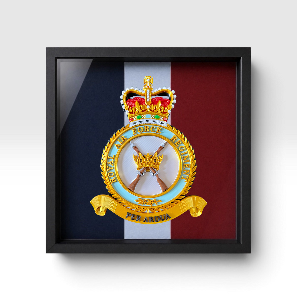 Royal Air Force Regiment Badge – Queen's Crown Display Frame | Officially Licensed