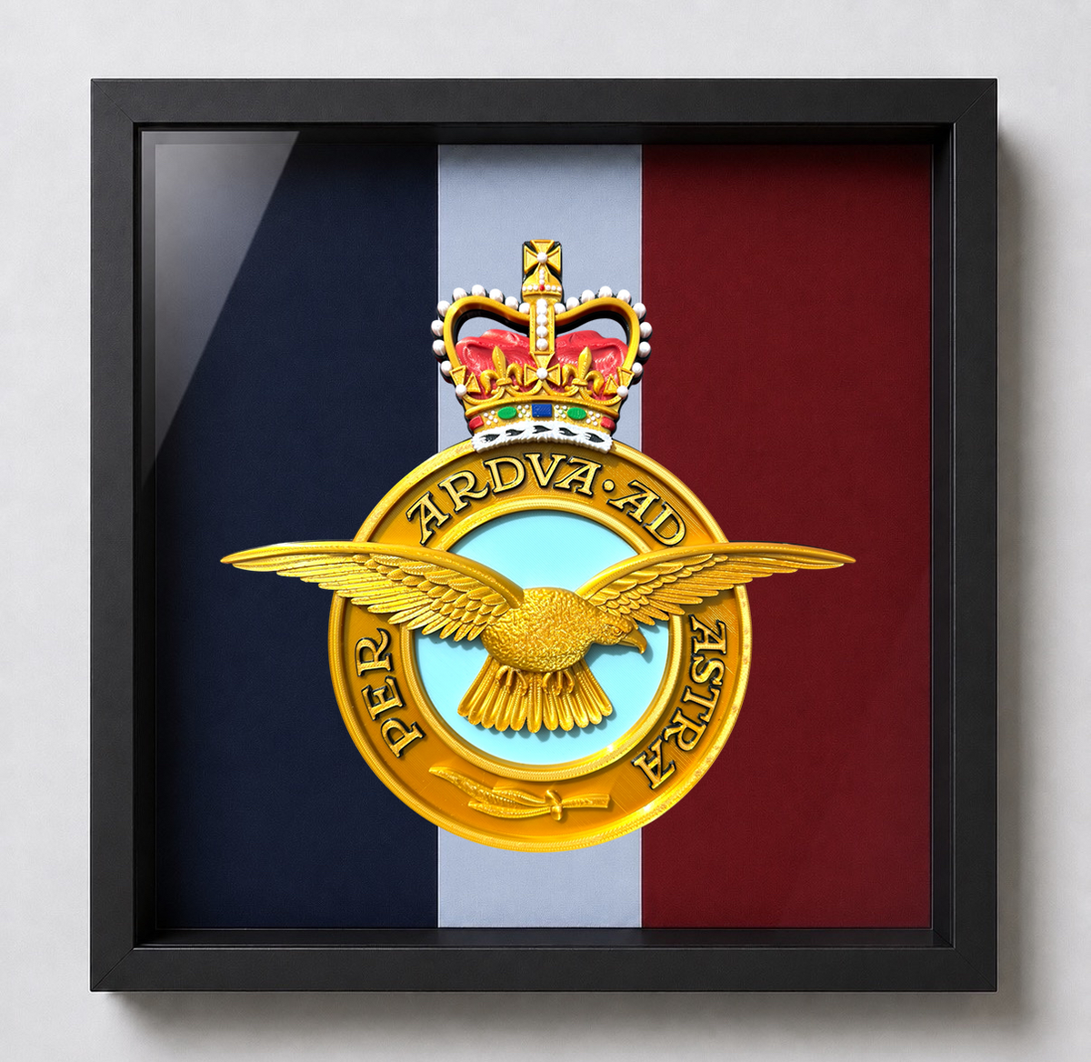 Royal Air Force Emblem – Queen's Crown (MOD Portal Artwork) Display Frame | Officially Licensed