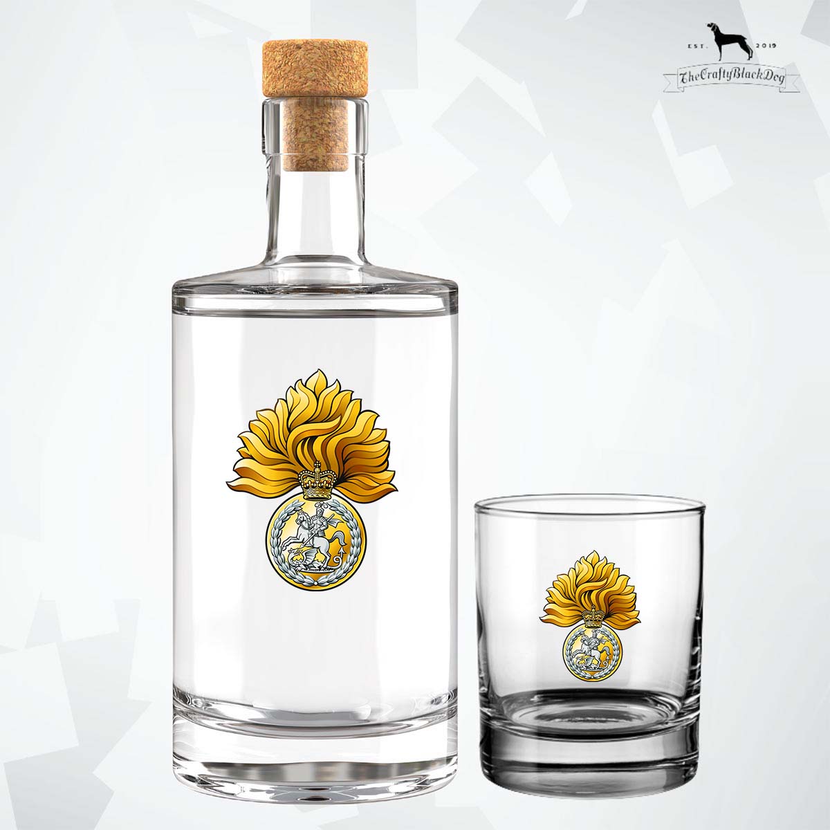 Royal Regiment of Fusiliers Crest  - Fill Your Own Spirit Bottle
